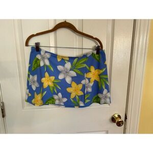 Jantzen Blue Floral Swim‎ Skirt Size 10/12